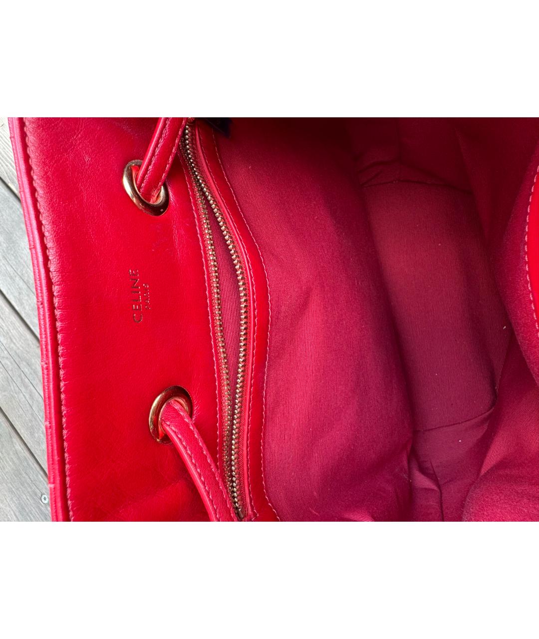 CELINE Красный кожаный рюкзак, фото 4