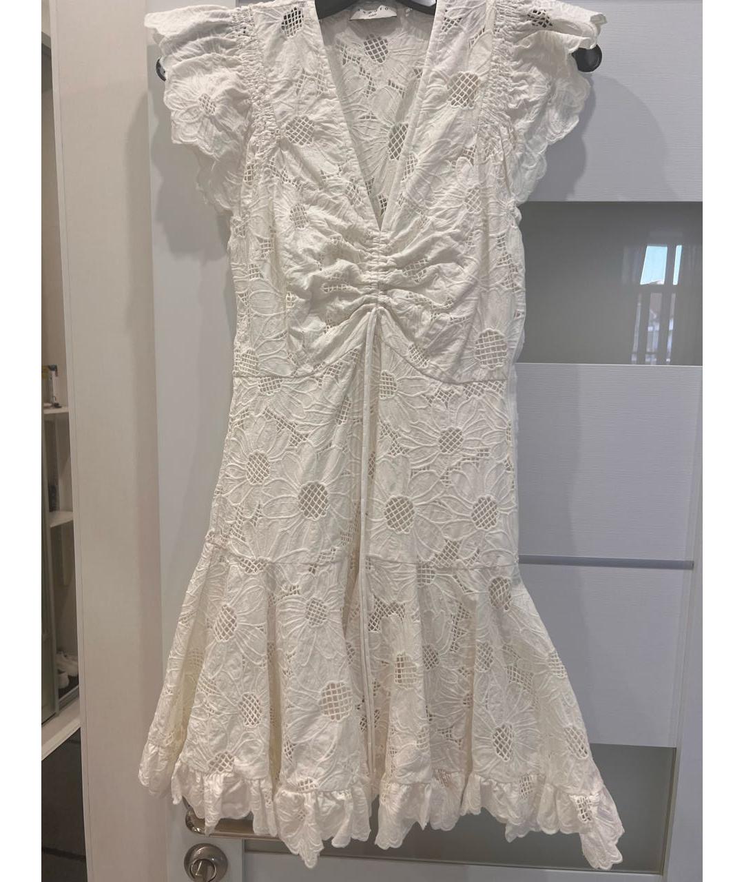 SANDRO Белое хлопковое повседневное платье, фото 3