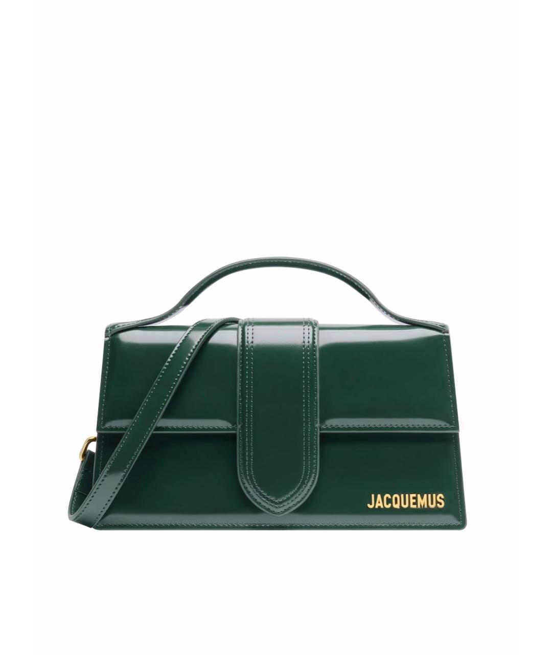 JACQUEMUS Зеленая сумка тоут из лакированной кожи, фото 1