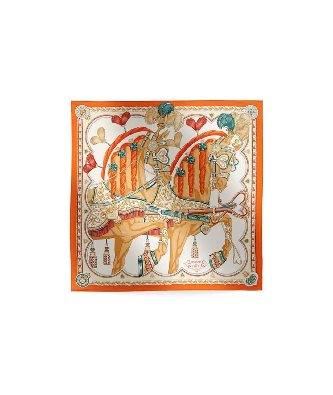 HERMES PRE-OWNED Оранжевый платок, фото 2