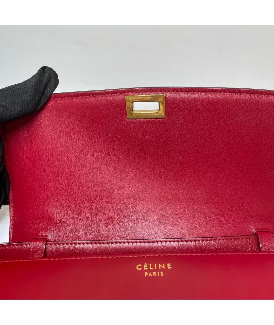 CELINE PRE-OWNED Красная кожаная сумка через плечо, фото 6