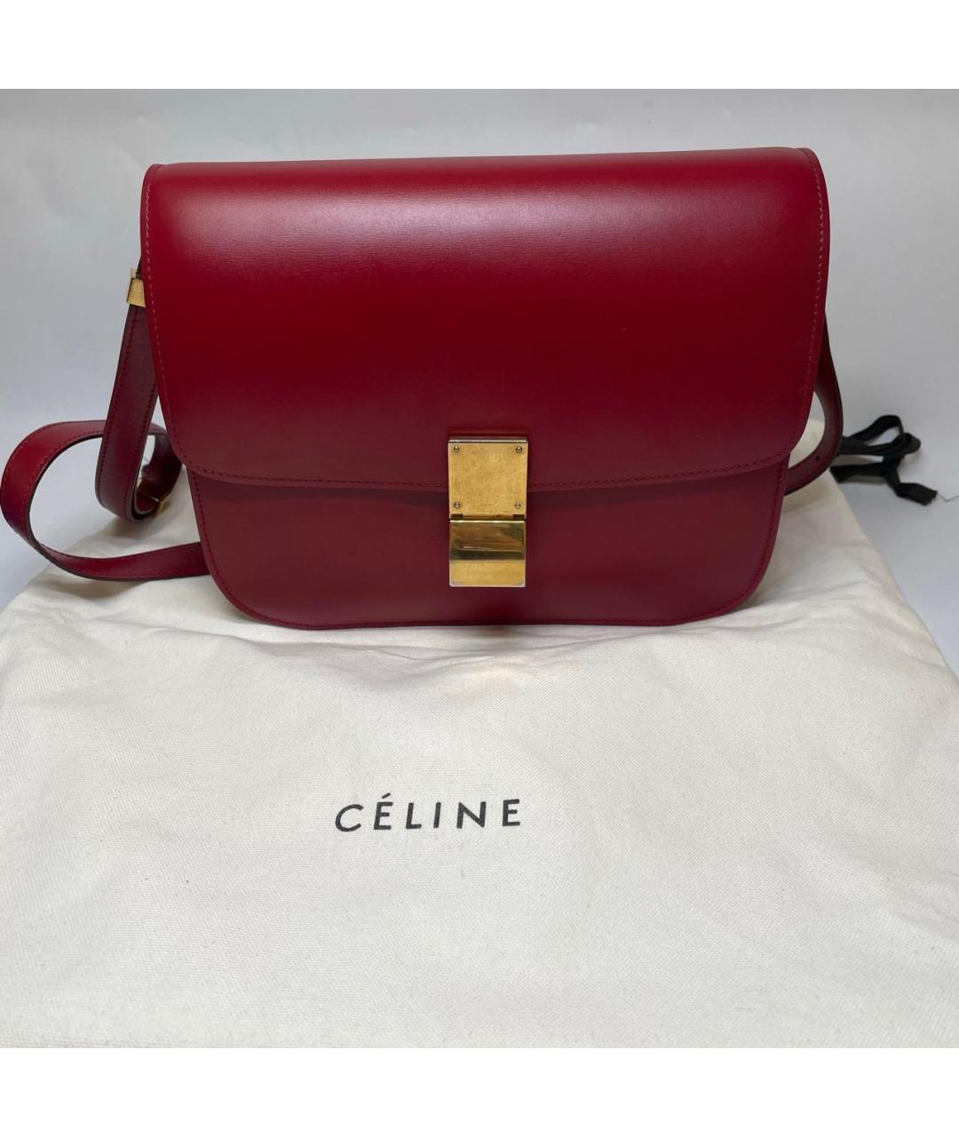 CELINE PRE-OWNED Красная кожаная сумка через плечо, фото 9