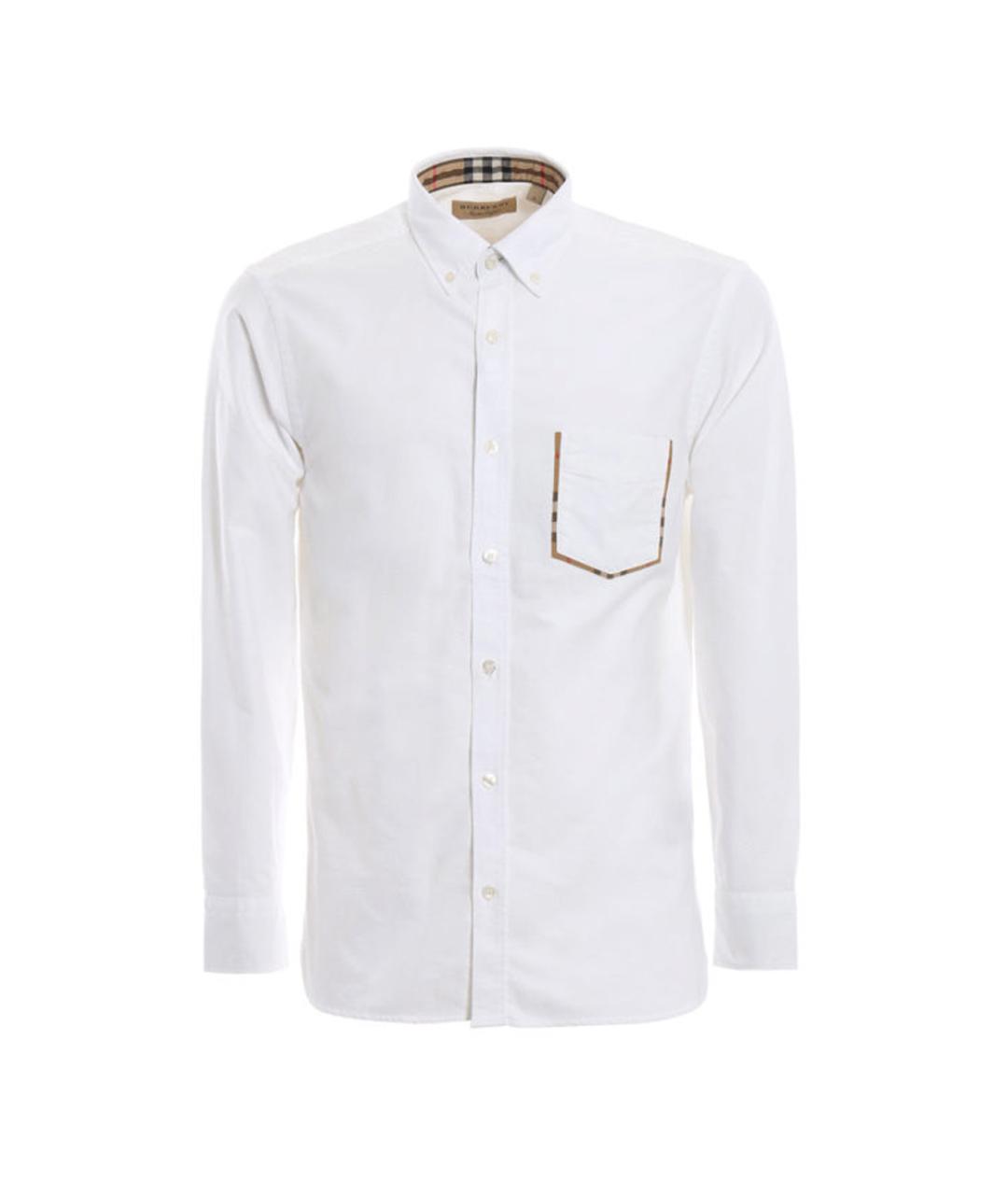 BURBERRY Белая хлопковая классическая рубашка, фото 1