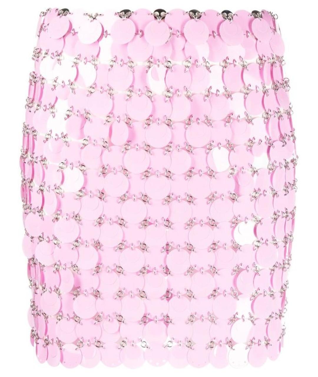 PACO RABANNE Розовая юбка мини, фото 5