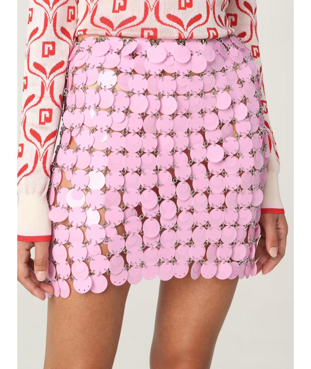 PACO RABANNE Розовая юбка мини, фото 2