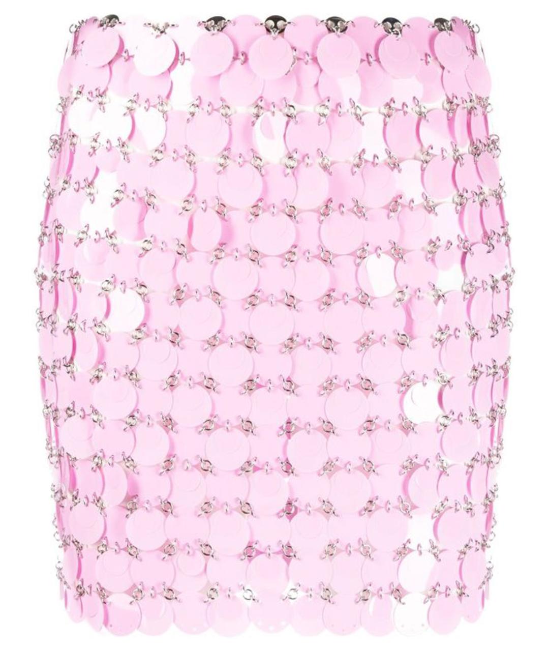PACO RABANNE Розовая юбка мини, фото 1