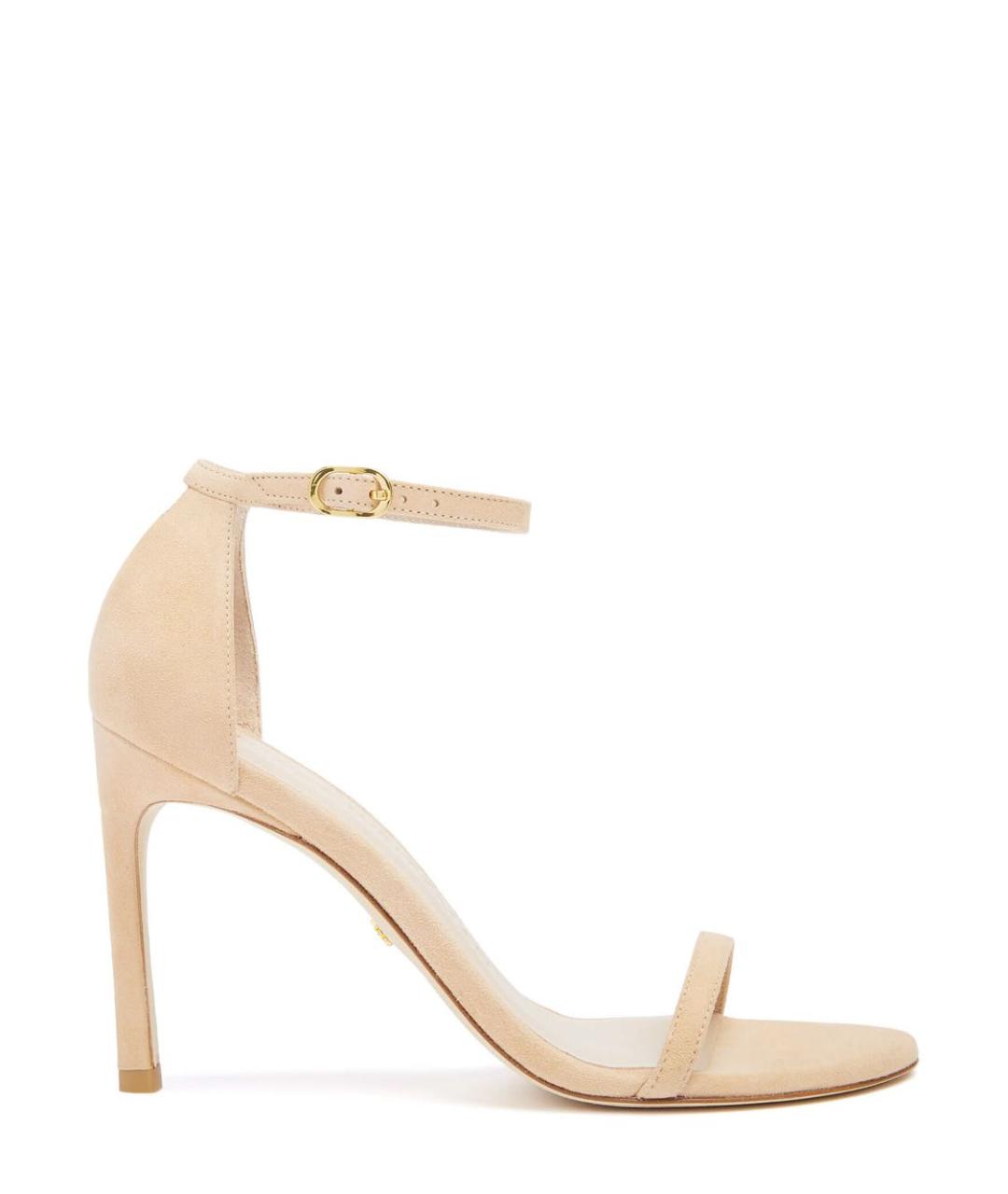 STUART WEITZMAN Бежевые замшевые босоножки, фото 8