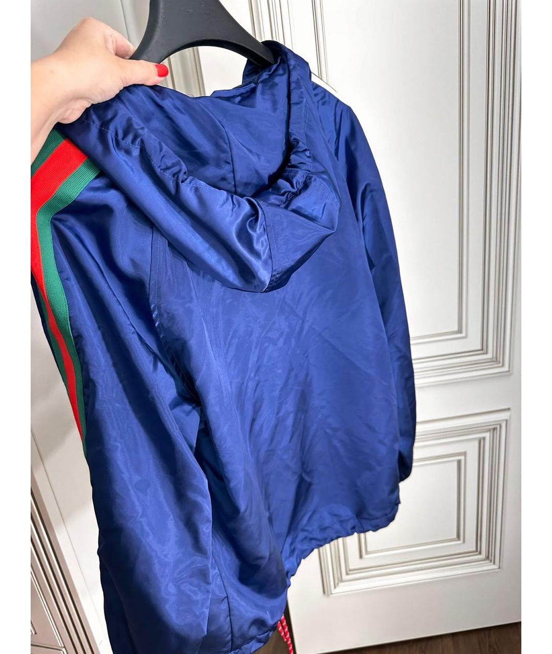 GUCCI Синяя полиамидовая спортивная куртка, фото 3