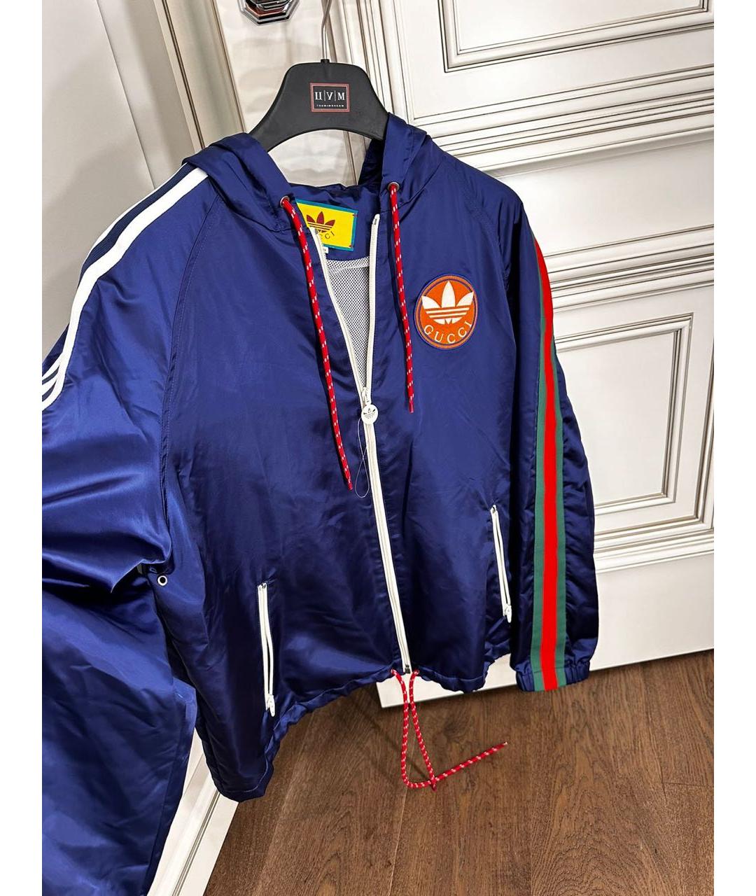 GUCCI Синяя полиамидовая спортивная куртка, фото 2