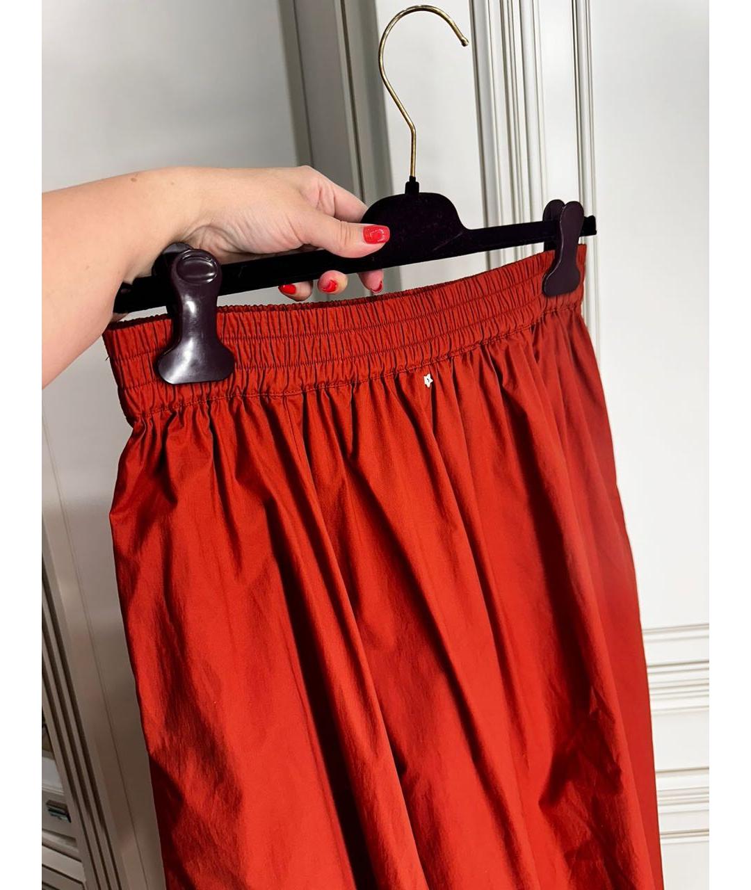 LORENA ANTONIAZZI Бордовая хлопковая юбка миди, фото 4