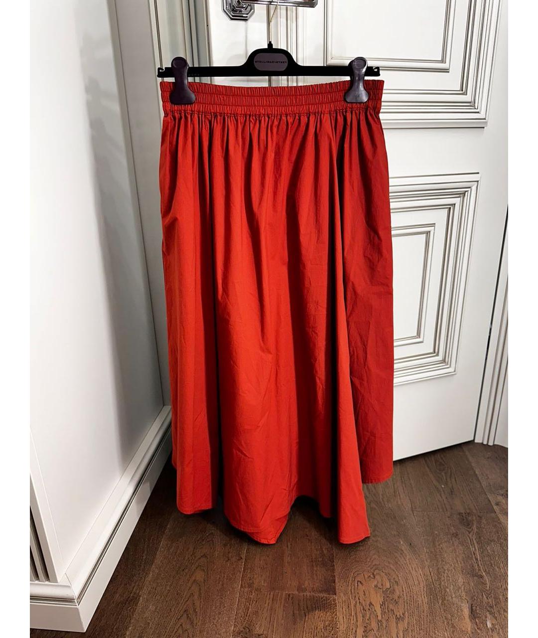 LORENA ANTONIAZZI Бордовая хлопковая юбка миди, фото 2