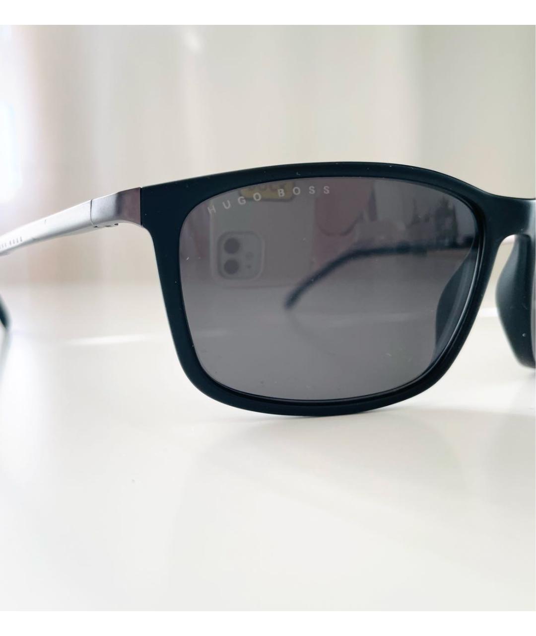 HUGO BOSS Черные металлические солнцезащитные очки, фото 4