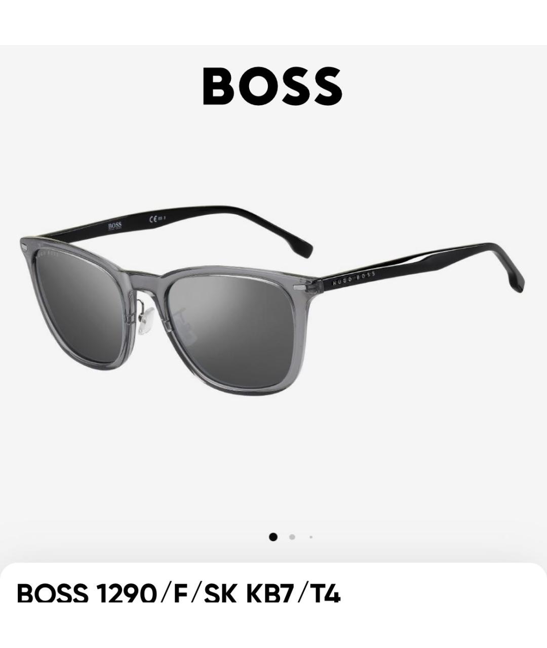 HUGO BOSS Серые пластиковые солнцезащитные очки, фото 2