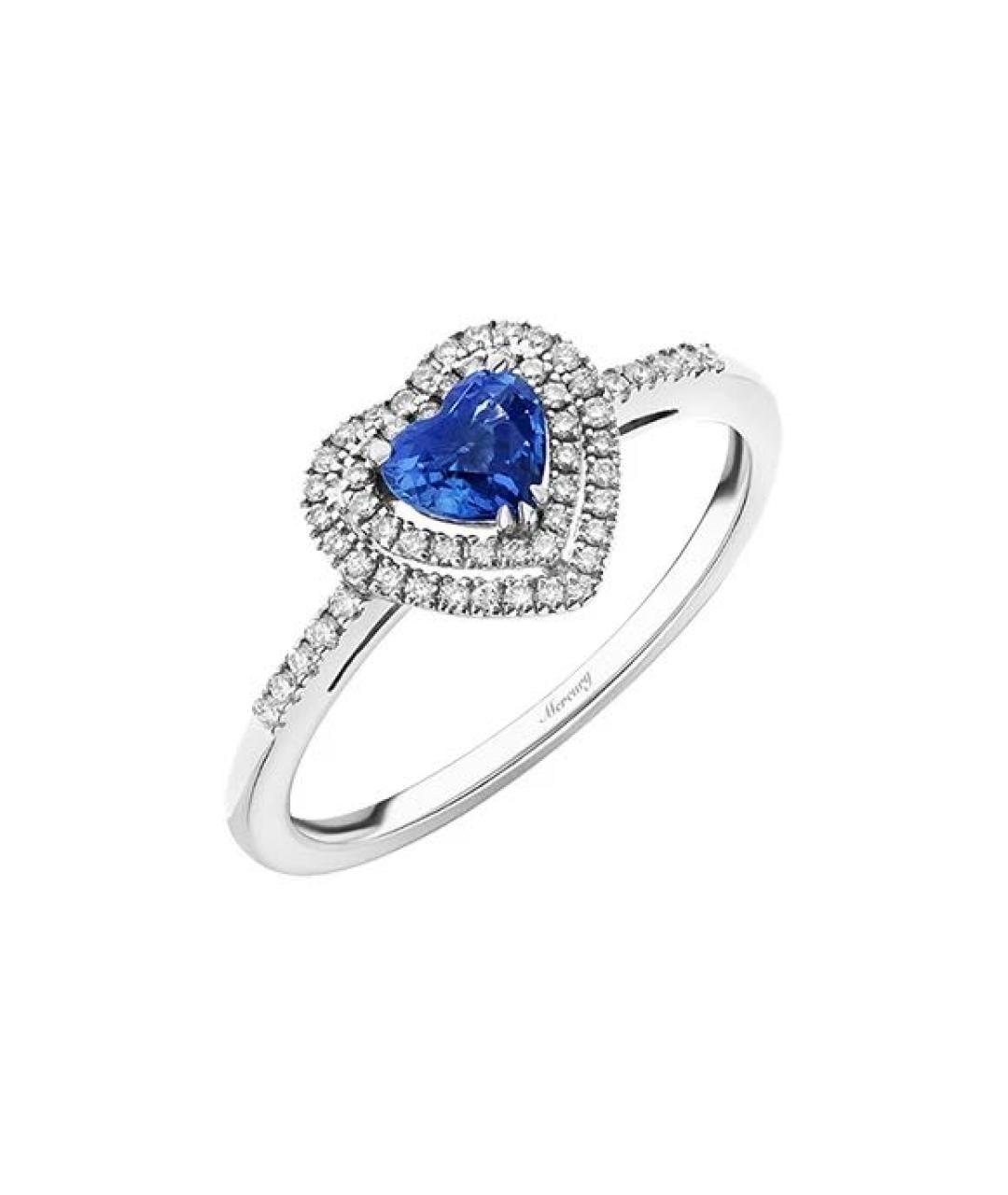 MERCURY Синее кольцо из белого золота, фото 1