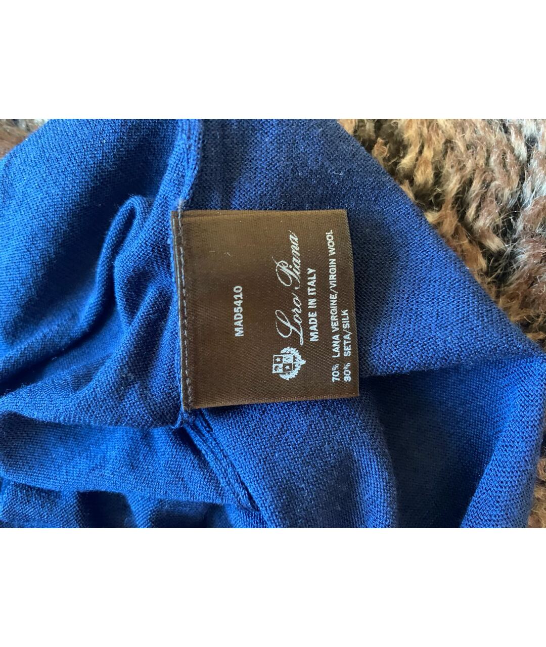 LORO PIANA Темно-синий шелковый джемпер / свитер, фото 7