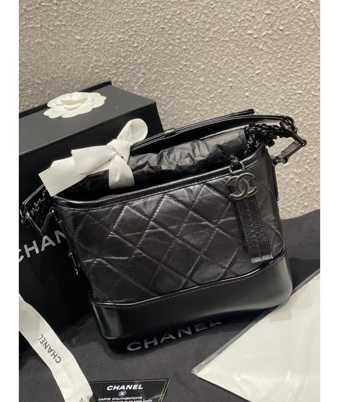 CHANEL PRE-OWNED Черная кожаная сумка через плечо, фото 2