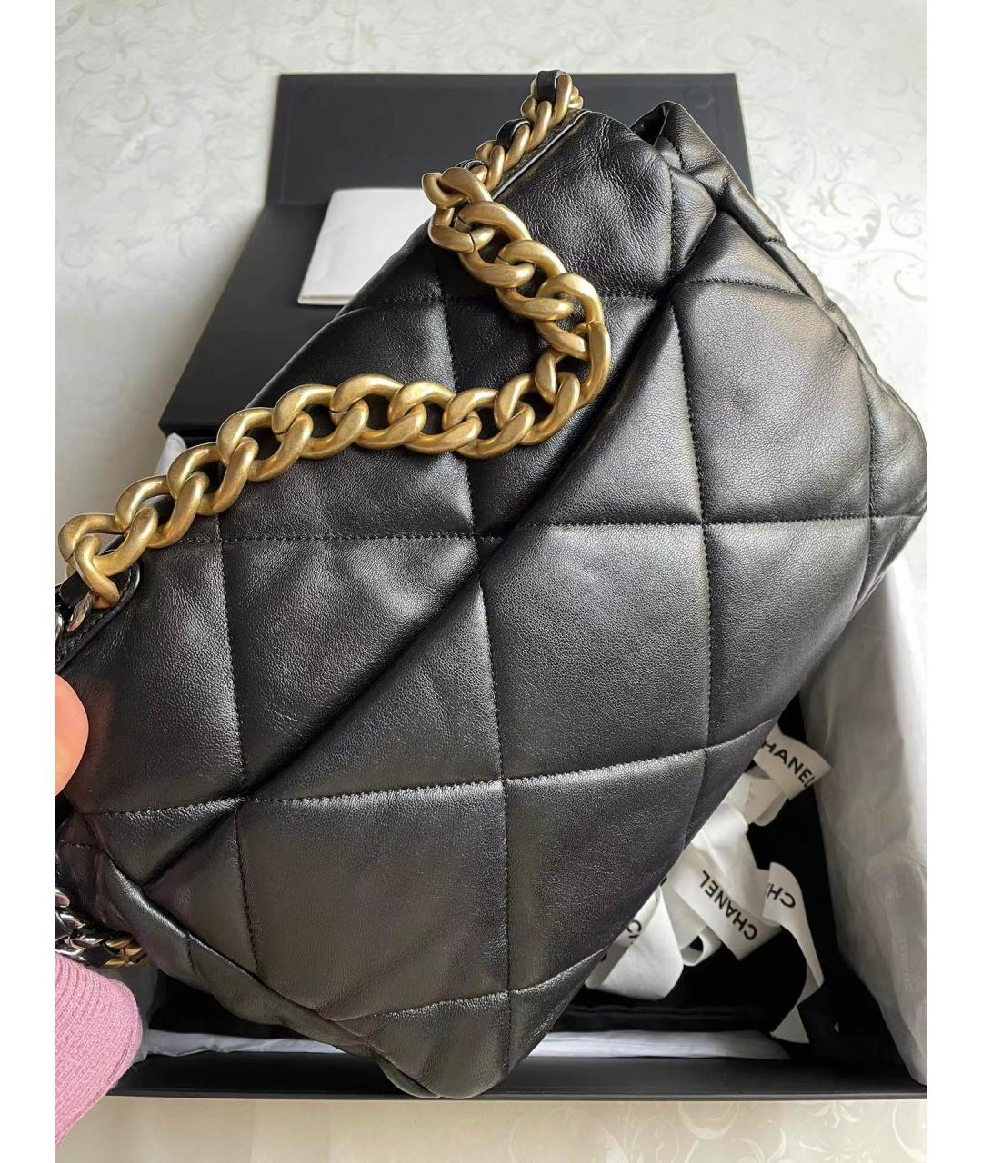 CHANEL PRE-OWNED Черная кожаная сумка через плечо, фото 3