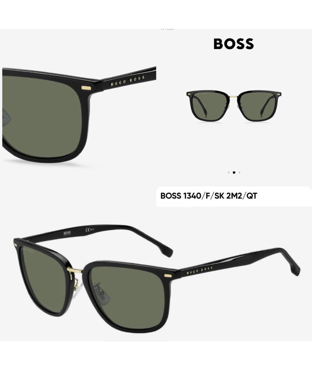 HUGO BOSS Черные пластиковые солнцезащитные очки, фото 4