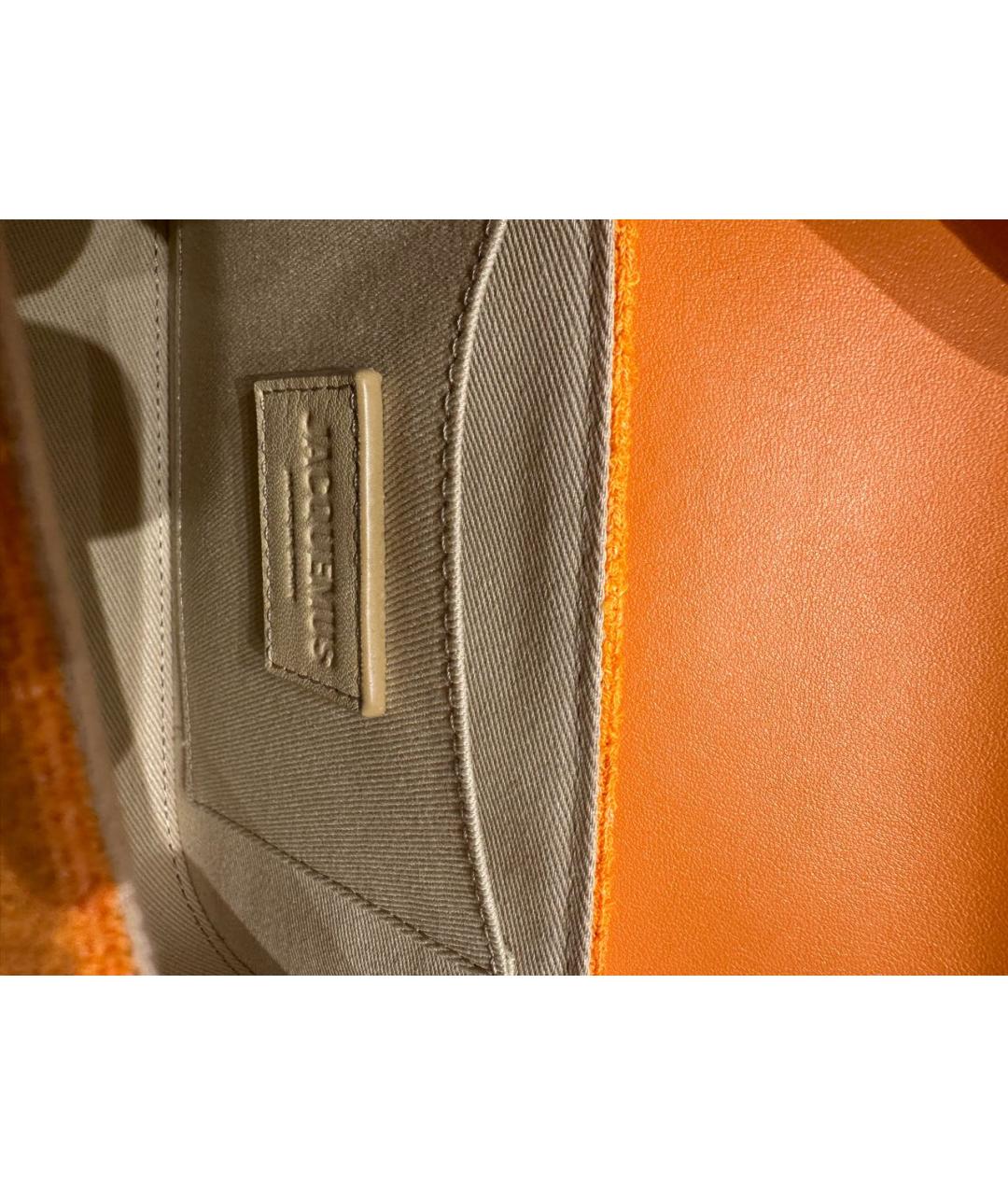 JACQUEMUS Оранжевая жаккардовая сумка с короткими ручками, фото 4