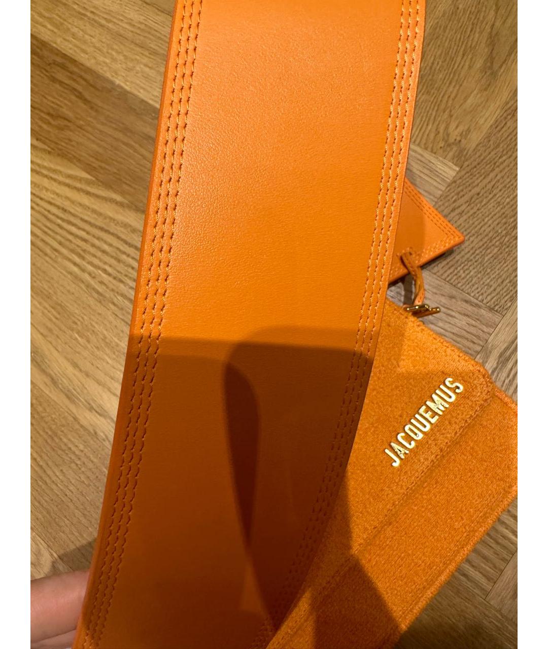 JACQUEMUS Оранжевая жаккардовая сумка с короткими ручками, фото 5