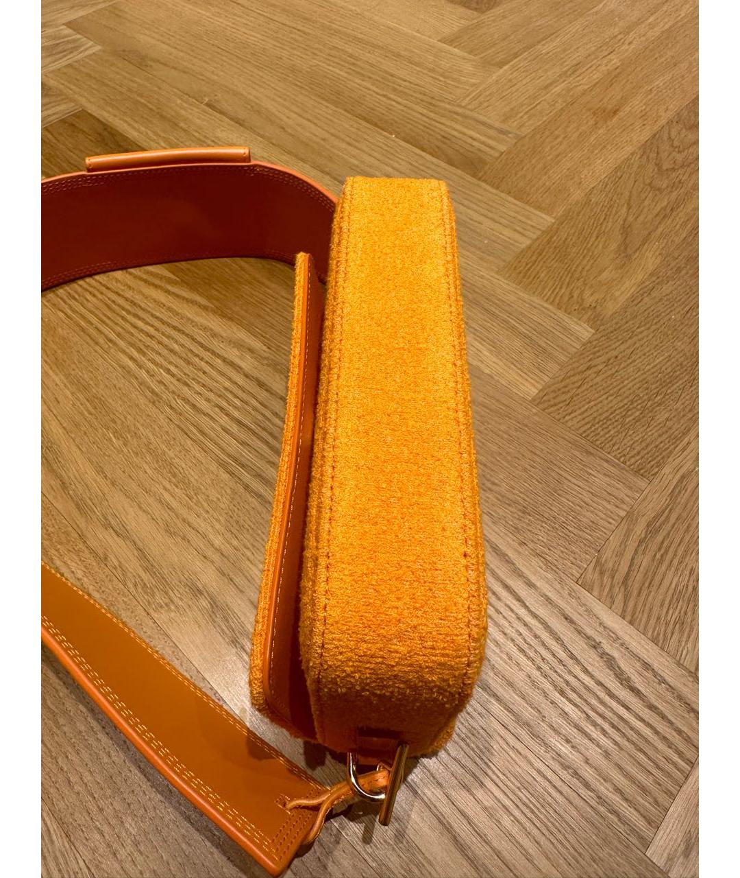 JACQUEMUS Оранжевая жаккардовая сумка с короткими ручками, фото 6