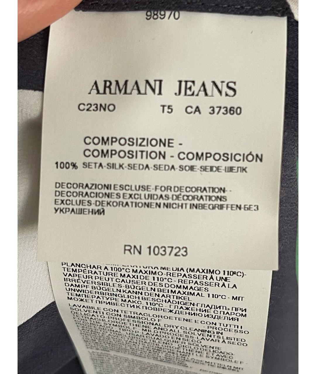 ARMANI JEANS Мульти шелковая блузы, фото 6