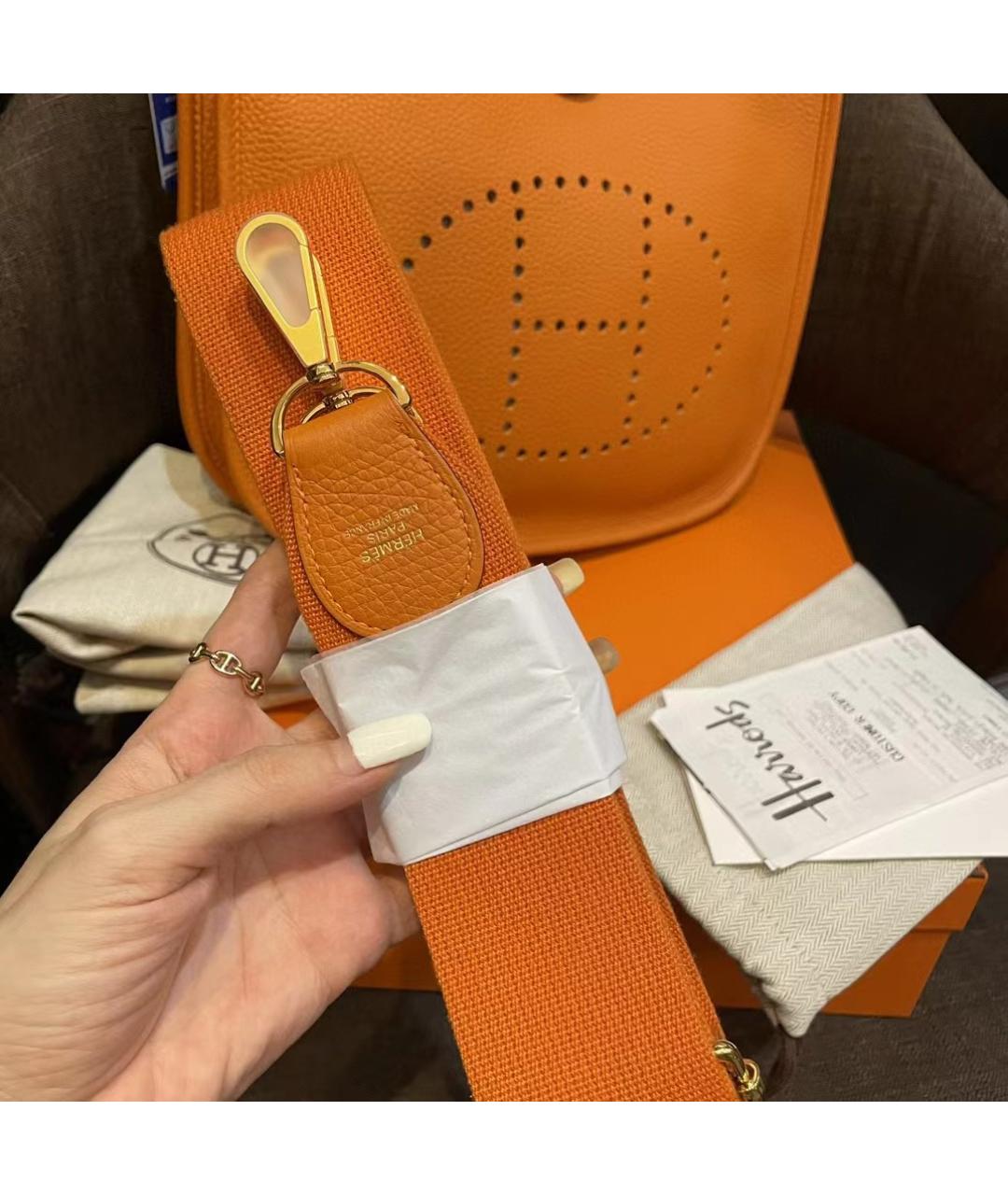 HERMES PRE-OWNED Оранжевая кожаная сумка через плечо, фото 7