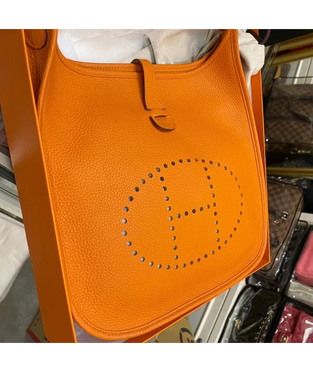 HERMES PRE-OWNED Оранжевая кожаная сумка через плечо, фото 5