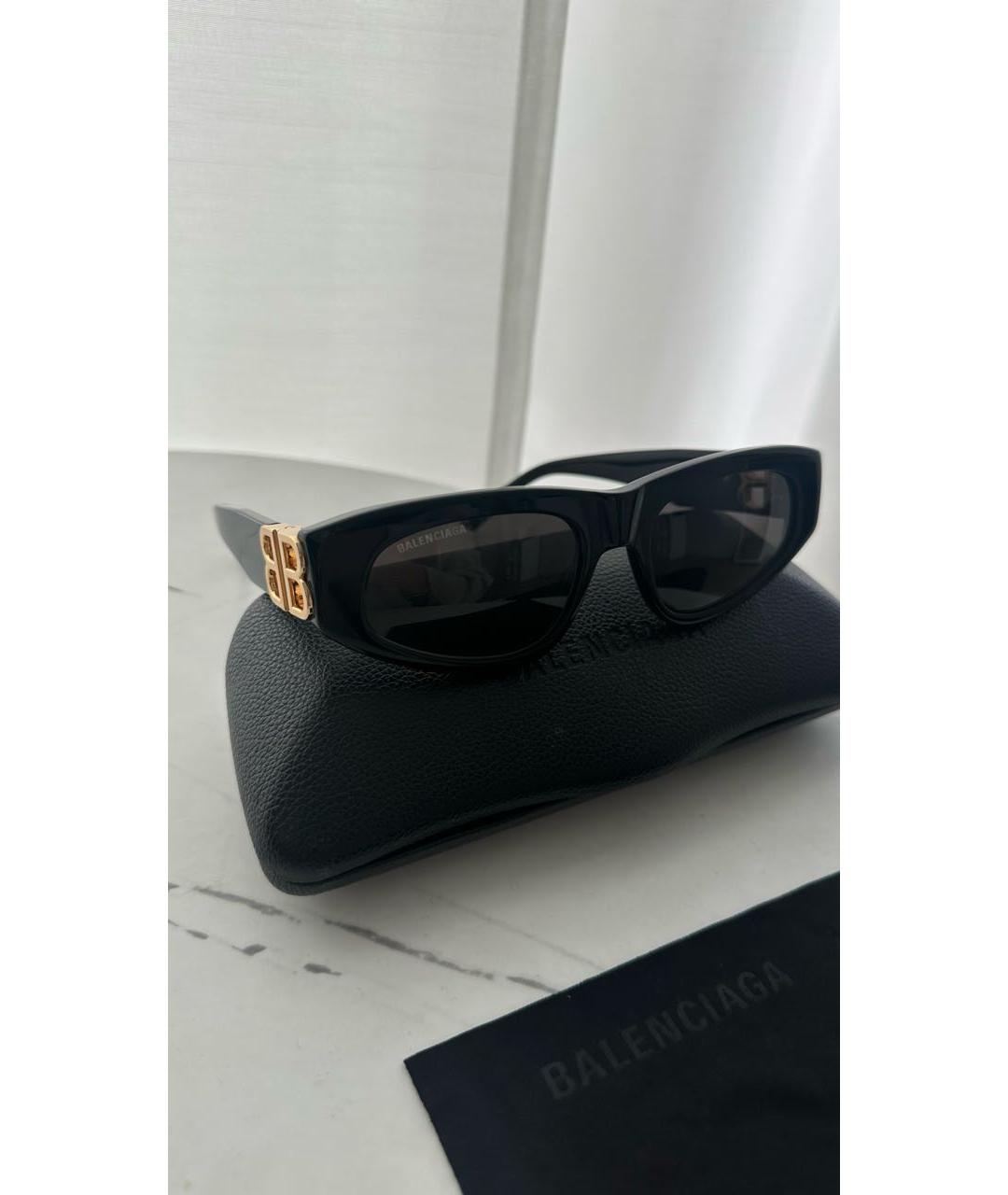 BALENCIAGA Черные пластиковые солнцезащитные очки, фото 2