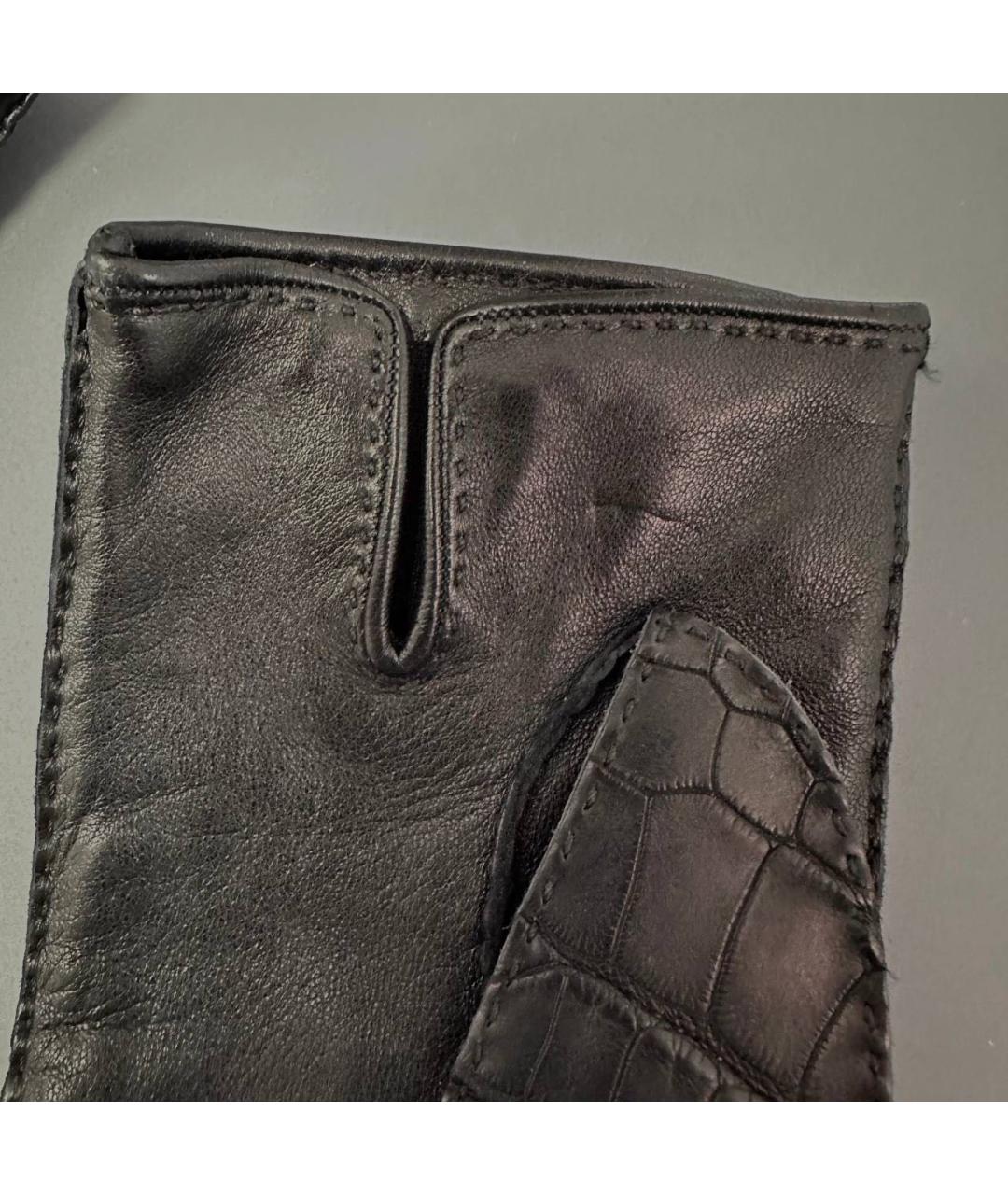 HERMES PRE-OWNED Черные кожаные перчатки, фото 6