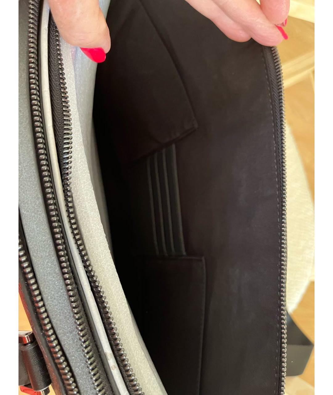 MICHAEL KORS Черный кожаный портфель, фото 4