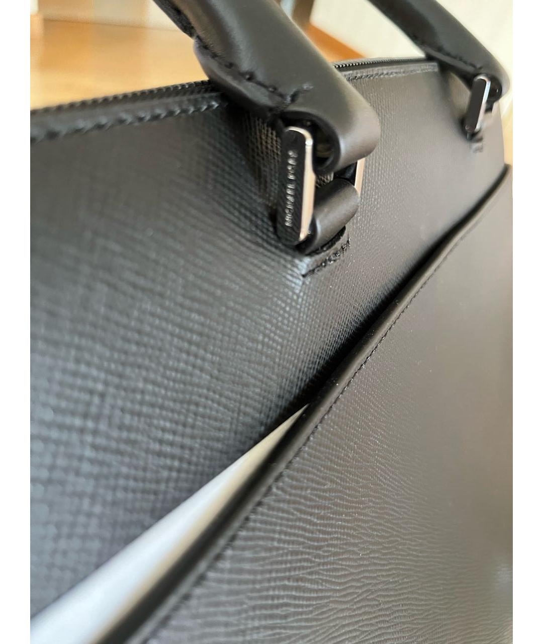 MICHAEL KORS Черный кожаный портфель, фото 6