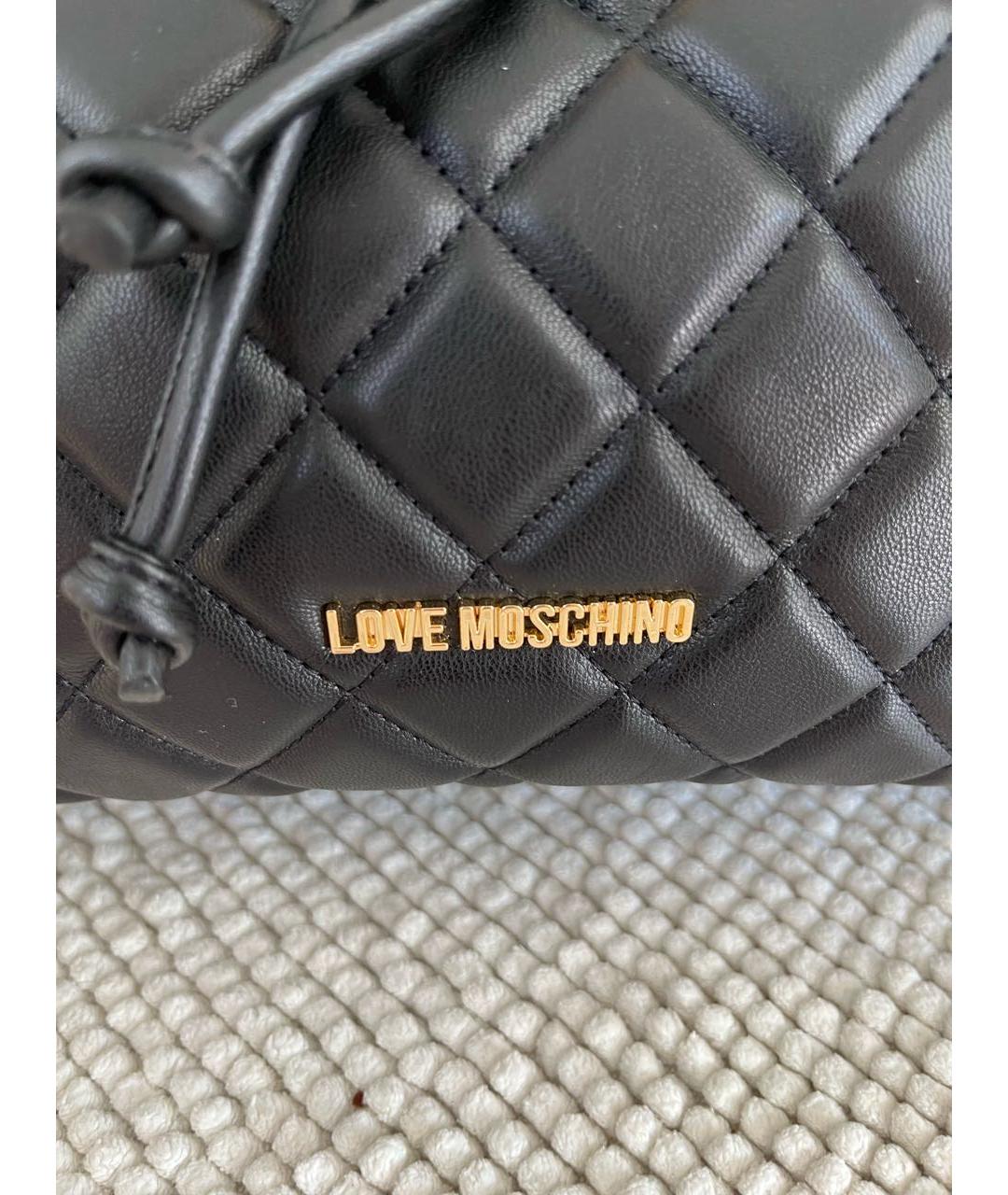 LOVE MOSCHINO Черный рюкзак из искусственной кожи, фото 6