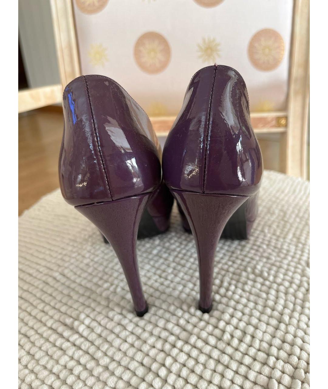 VERSACE JEANS COUTURE Фиолетовые кожаные туфли, фото 4