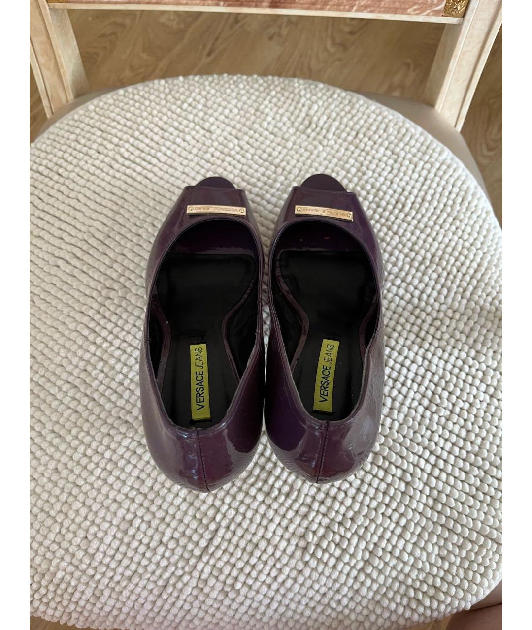 VERSACE JEANS COUTURE Фиолетовые кожаные туфли, фото 3