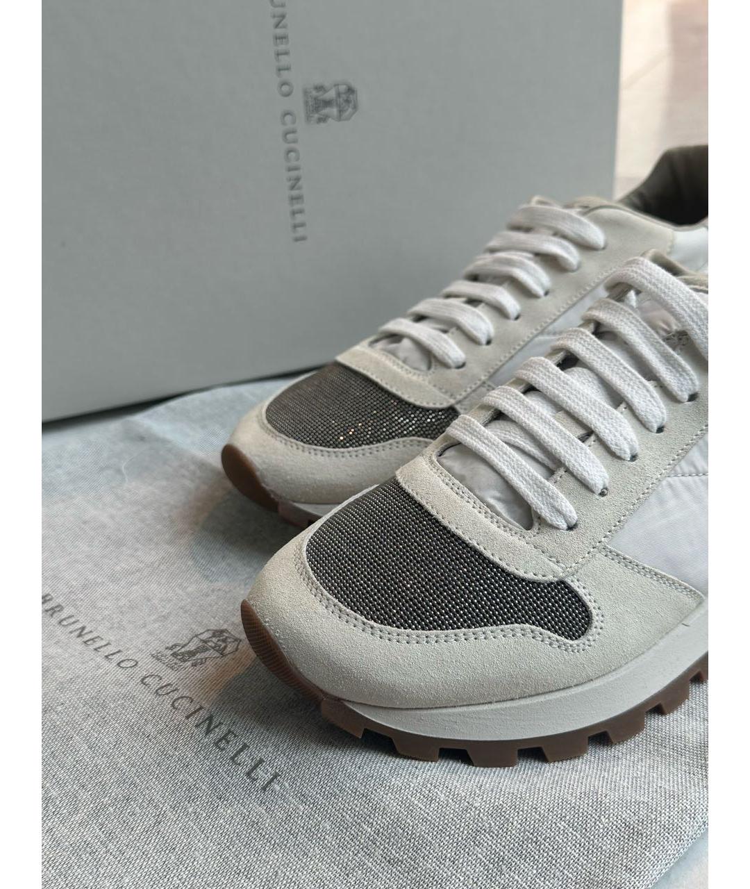 BRUNELLO CUCINELLI Бежевые замшевые кроссовки, фото 3
