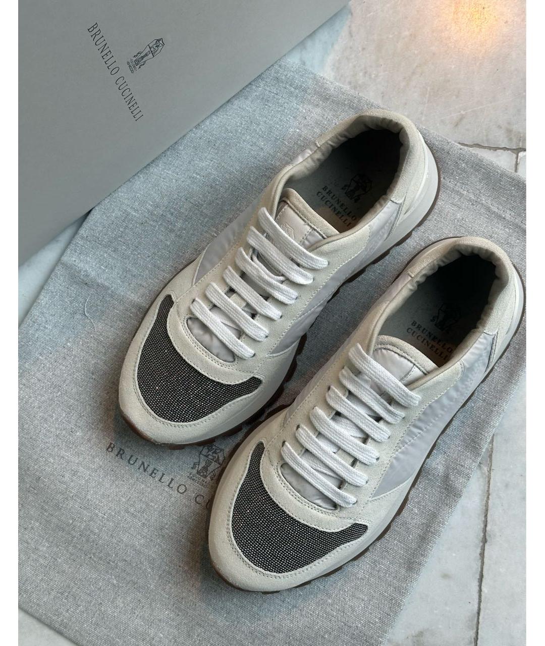BRUNELLO CUCINELLI Бежевые замшевые кроссовки, фото 2