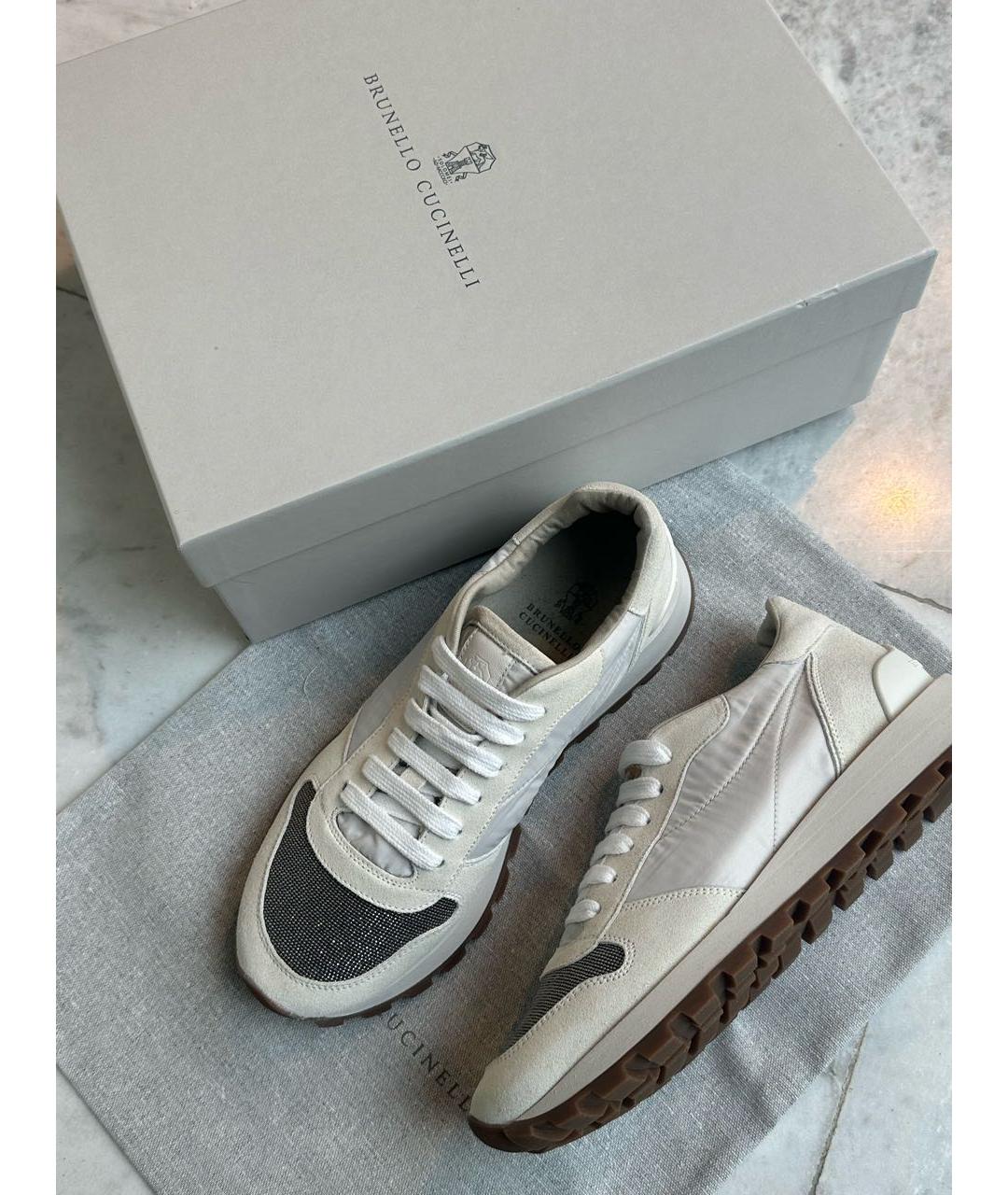 BRUNELLO CUCINELLI Бежевые замшевые кроссовки, фото 5