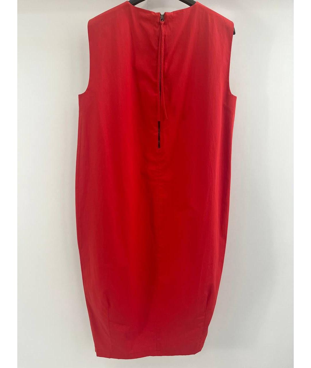 BOTTEGA VENETA Красное хлопковое повседневное платье, фото 2