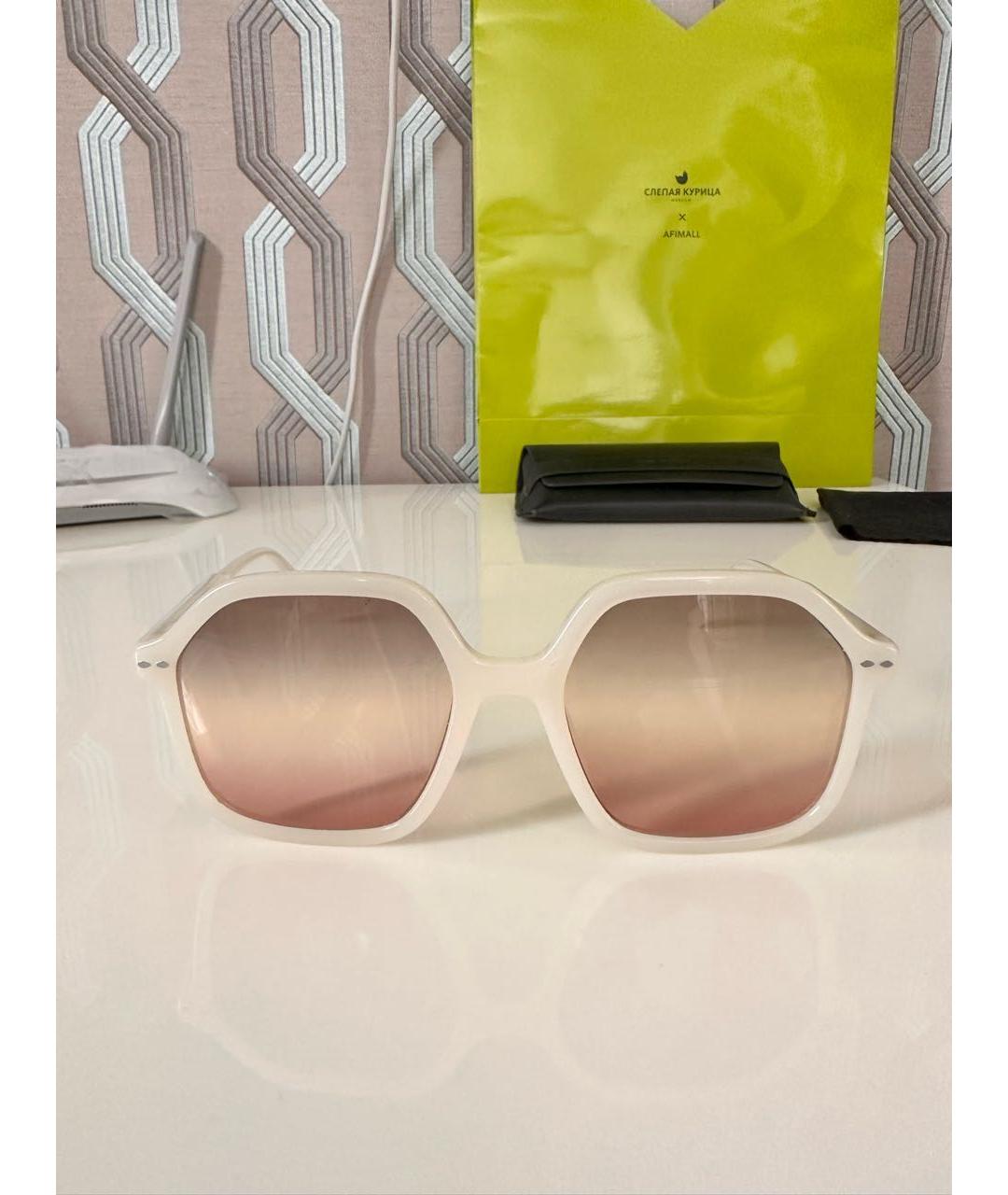 ISABEL MARANT Белые пластиковые солнцезащитные очки, фото 5