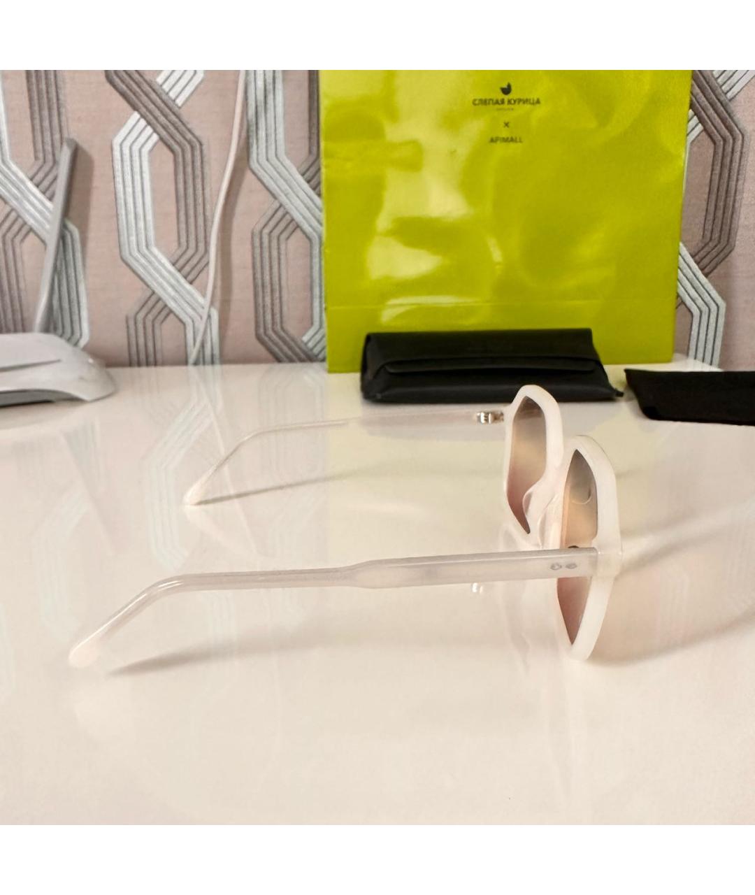 ISABEL MARANT Белые пластиковые солнцезащитные очки, фото 2