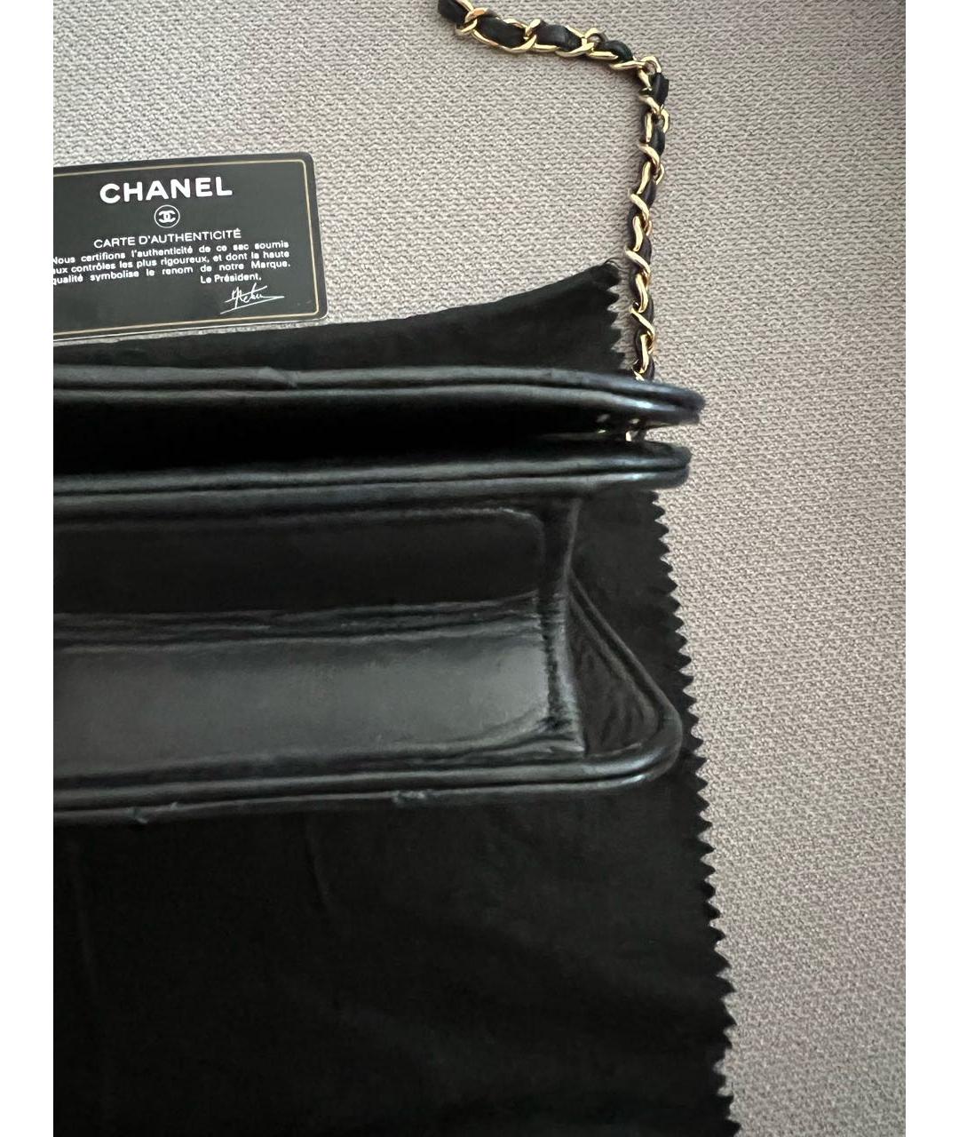CHANEL PRE-OWNED Черная кожаная сумка через плечо, фото 2
