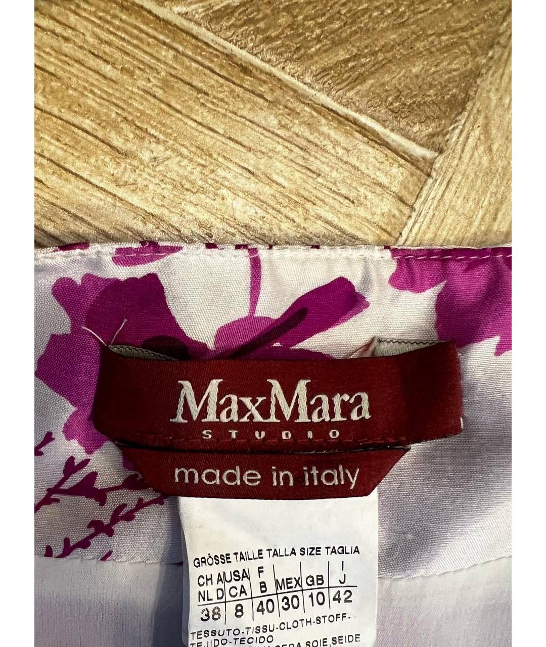 MAX MARA STUDIO Розовая шелковая юбка миди, фото 3