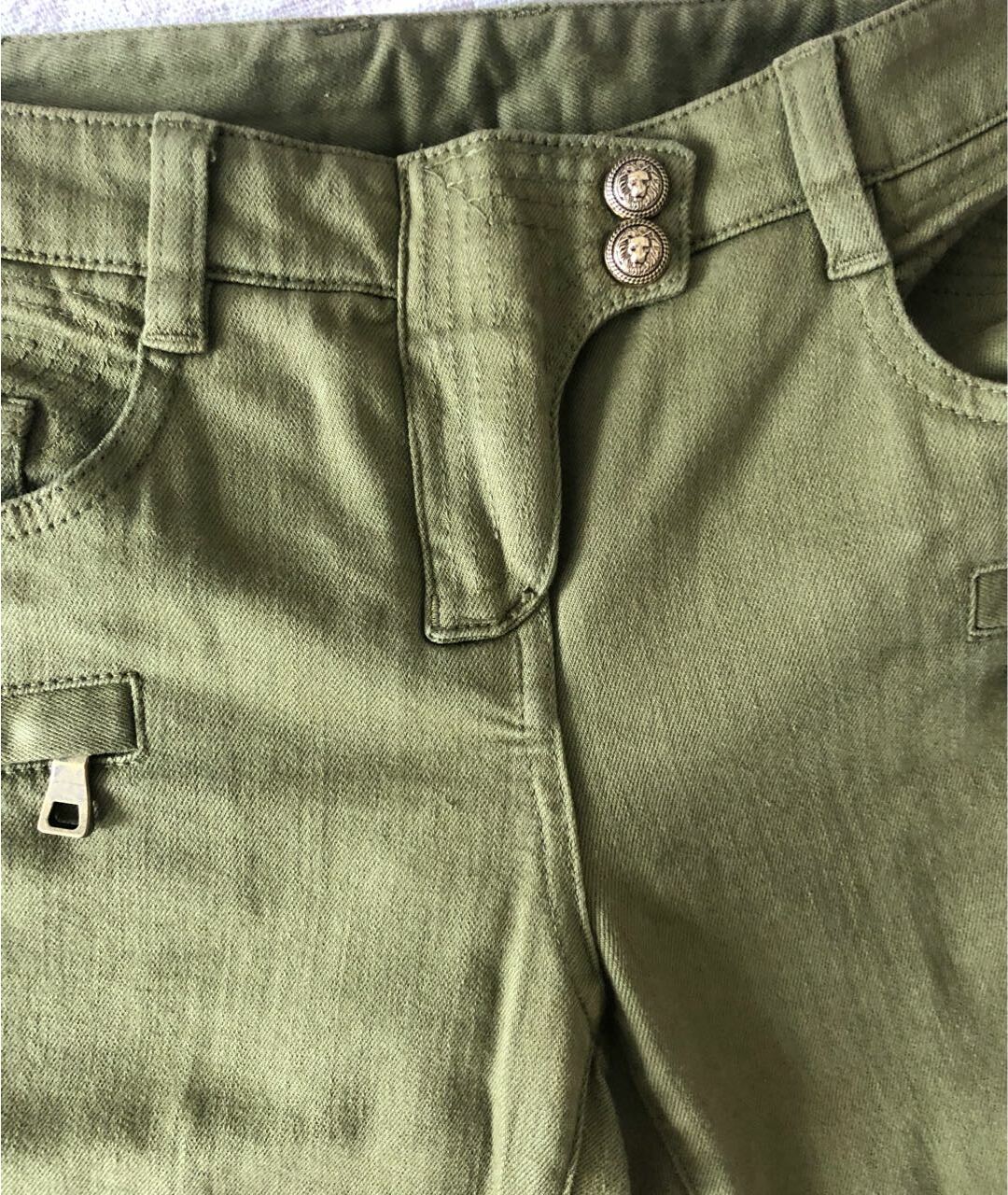 BALMAIN Хаки хлопковые брюки узкие, фото 3