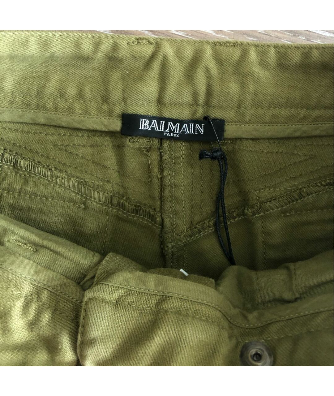 BALMAIN Хаки хлопковые брюки узкие, фото 4