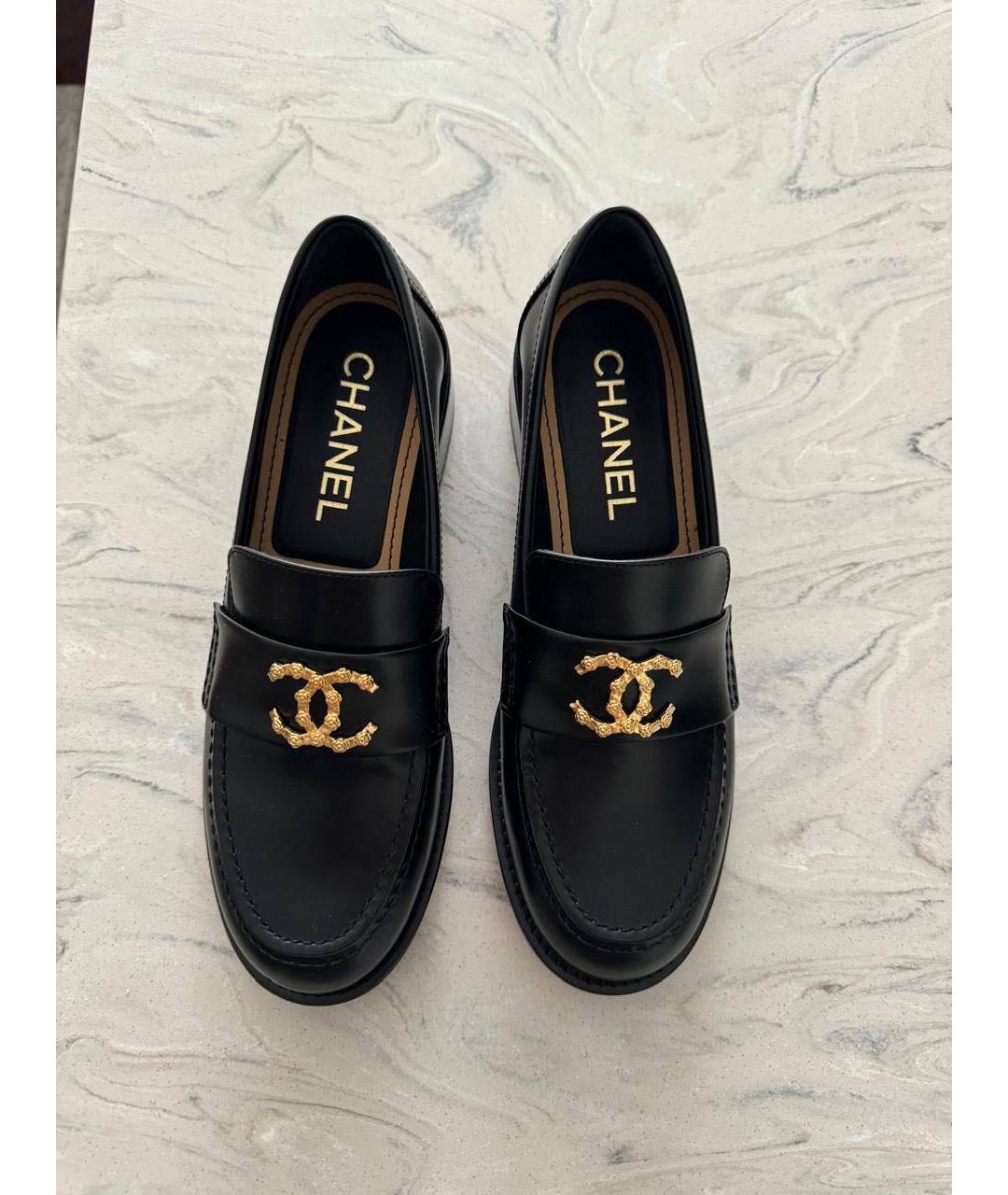 CHANEL PRE-OWNED Черные кожаные лоферы, фото 2