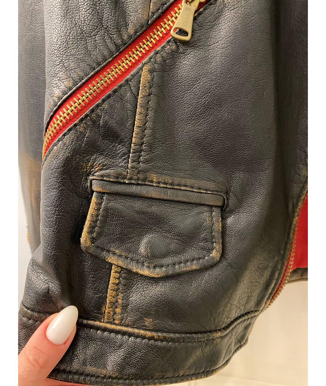 LOVE MOSCHINO Коричневая кожаная куртка, фото 7