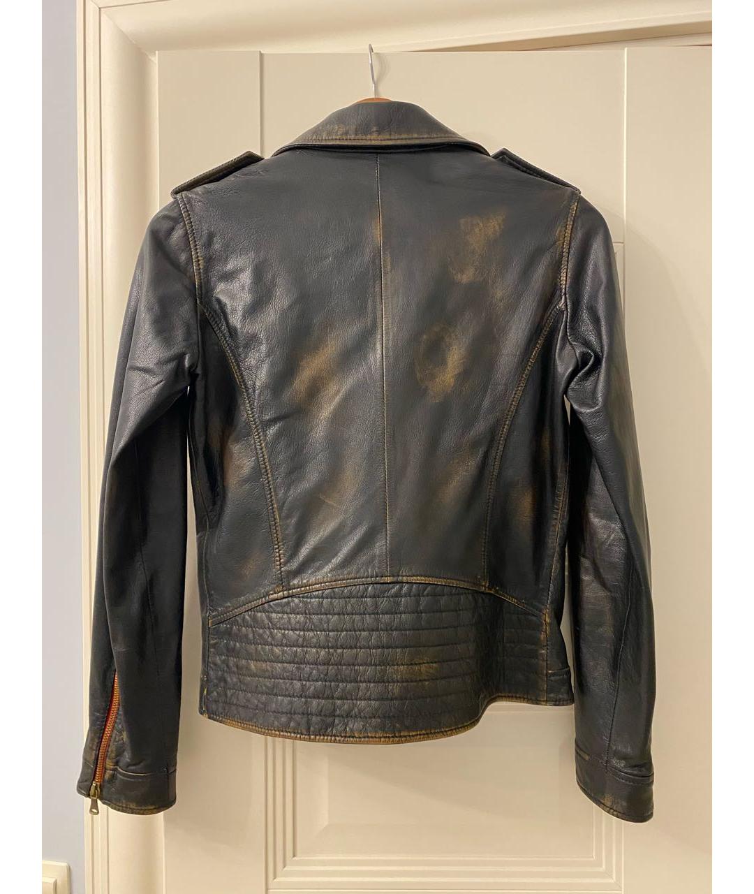 LOVE MOSCHINO Коричневая кожаная куртка, фото 2