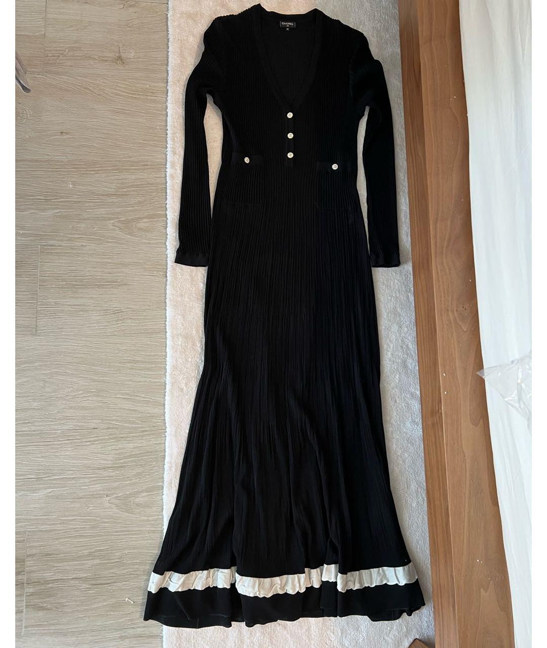 CHANEL PRE-OWNED Черное шелковое повседневное платье, фото 9