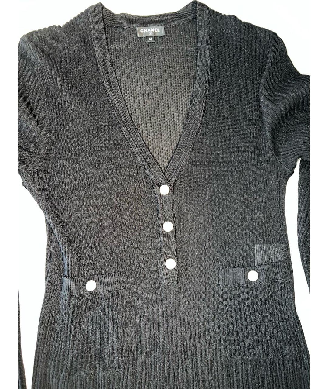 CHANEL PRE-OWNED Черное шелковое повседневное платье, фото 3